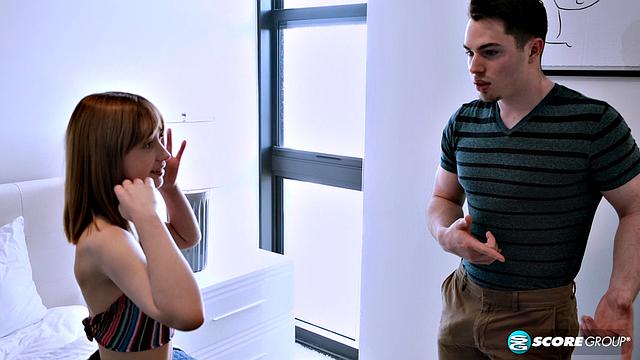 Tiny teen Daisy Bean swallows and rides a big dick and gets a facial.