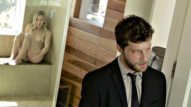 American babe gets her pussy licked while getting doggystyled in the shower