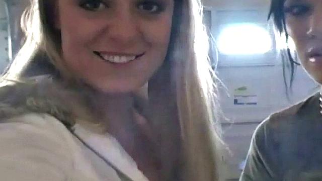 Hot teen Andi smoking in the loo on the sly