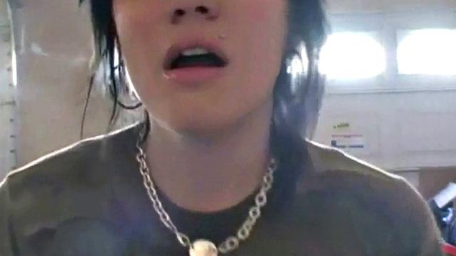 Hot teen Andi smoking in the loo on the sly