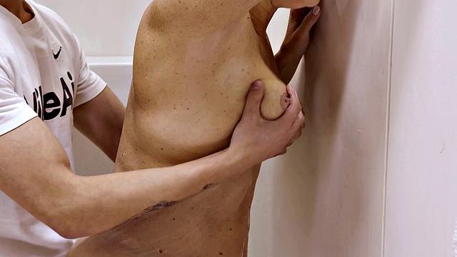 SHAME4K. Woman with juicy butt sucks cock before sex in bathroom