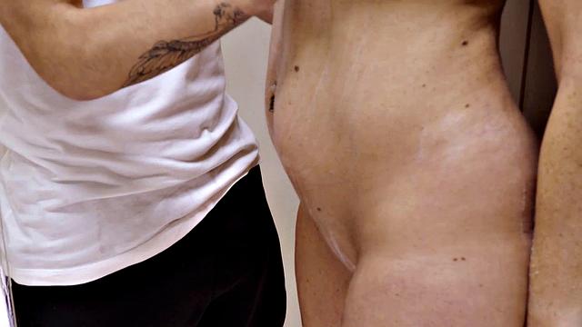 SHAME4K. Woman with juicy butt sucks cock before sex in bathroom