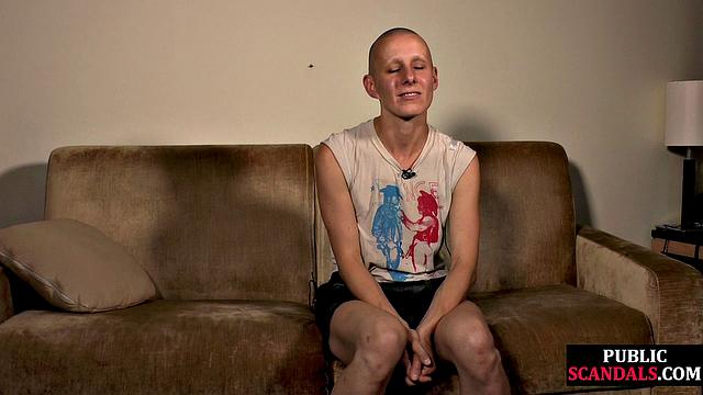 Real public bondage for sub