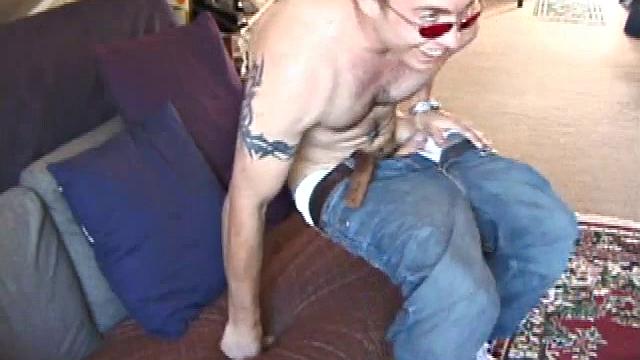 Johnny is back and this time he' swearing a preppy polo shirt and shades. He quickly settles down and gets into his alone time. After oiling up his cock, Johnny strokes it while watching a porn video, and occasionally narrating.