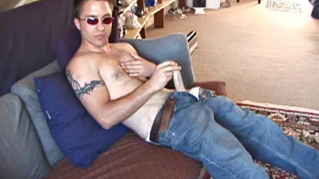 Johnny is back and this time he' swearing a preppy polo shirt and shades. He quickly settles down and gets into his alone time. After oiling up his cock, Johnny strokes it while watching a porn video, and occasionally narrating.