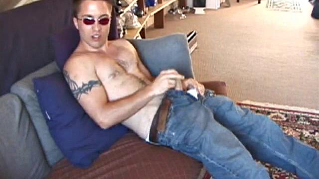 Johnny is back and this time he' swearing a preppy polo shirt and shades. He quickly settles down and gets into his alone time. After oiling up his cock, Johnny strokes it while watching a porn video, and occasionally narrating.