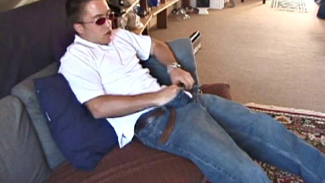 Johnny is back and this time he' swearing a preppy polo shirt and shades. He quickly settles down and gets into his alone time. After oiling up his cock, Johnny strokes it while watching a porn video, and occasionally narrating.