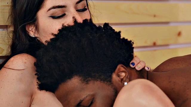 Bisexual babe with medium boobs fucked in sauna 3way