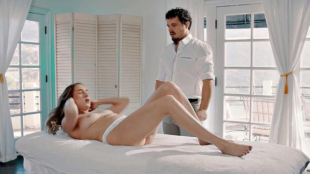 Big booty babe riding masseur's cock after deepthroat