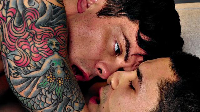 Hairy stud rimmed and fucked by BF till cumshot