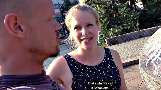 Real German amateur ballsucking in public