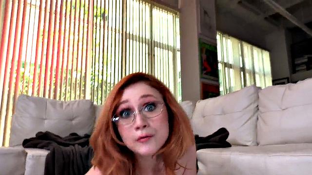 Tiny geeky ginger deepthroats and jerks 

