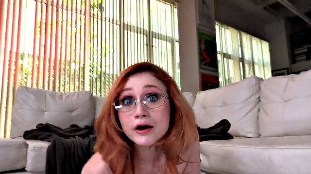 Tiny geeky ginger deepthroats and jerks 

