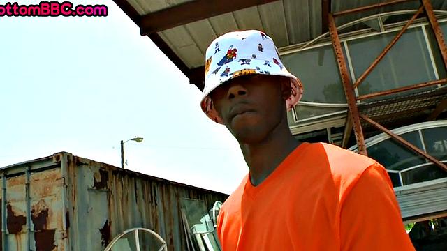 Ebony str8 excon barebacked by a white guy