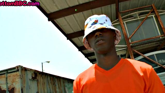 Ebony str8 excon barebacked by a white guy