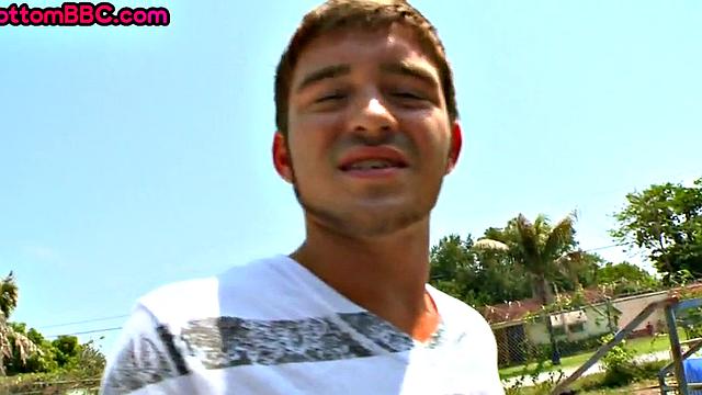 Ebony str8 excon barebacked by a white guy