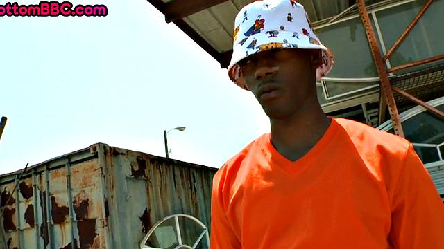 Ebony str8 excon barebacked by a white guy