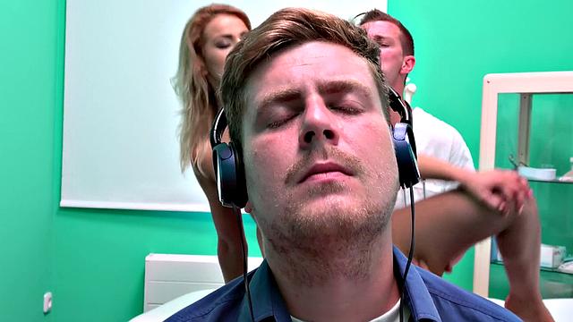 Hot blonde Serbian babe seduced by Doc's big cock in the bathroom