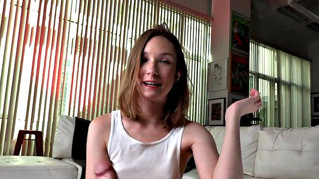 Skinny 21yo GF gives amateur HJ and talks dirty in POV