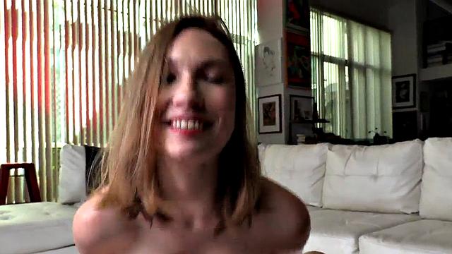 Skinny 21yo GF gives amateur HJ and talks dirty in POV