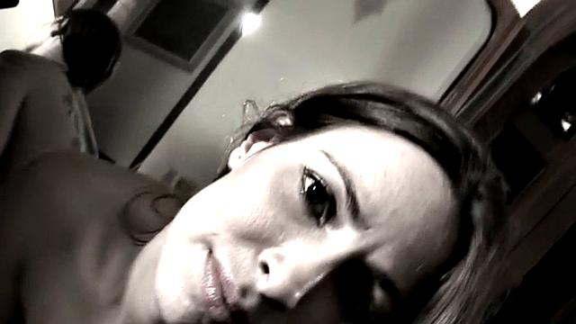 Leggy Nina does a striptease