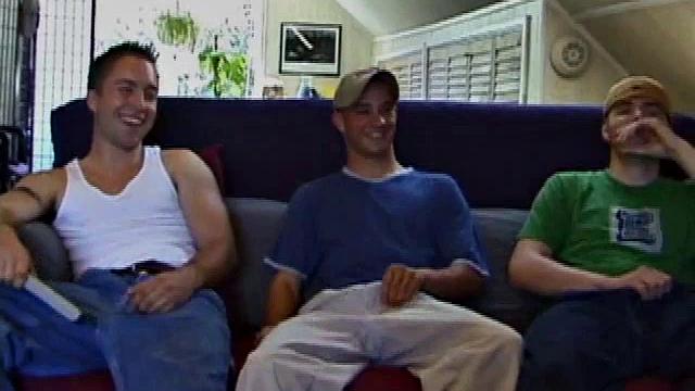 We find Tye and boy Collin perched on Tye's bed. Tye sees an opportunity to have some fun with his friend and goes for his cock, while the boy watches a porn video.