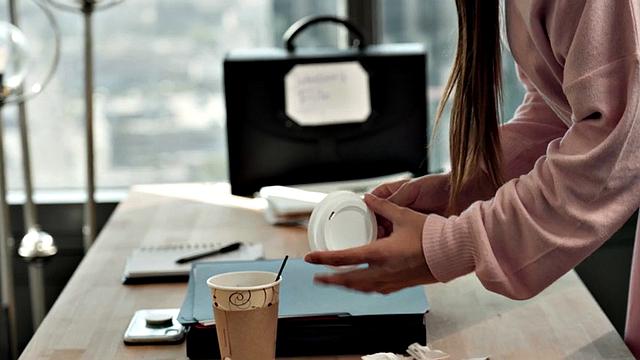 Lesbian secretary fingered before facesitting her boss