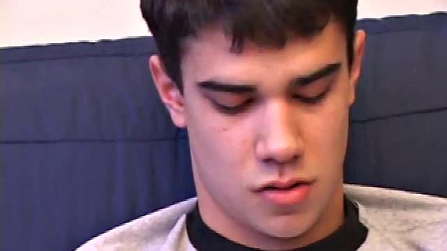 After unbuckling his jeans, Dawson slips them off and his hard cock pops out. He strokes it as he watches some porn