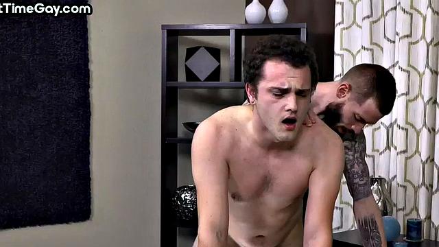 Real inked gay anal debut