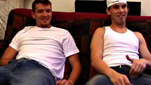 Lic seems at ease with Tapher. Both dudes wear jeans and t-shirts well, but lose them as they settle into each other. First, Lic slides his hand down his jeans to work up a boner, while Tapher rubs one up from the outside.