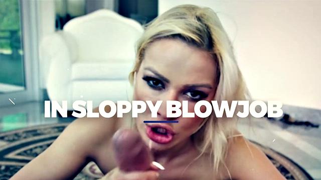 Throated - Hot Fishnet Blonde Loves Getting Face Fucked