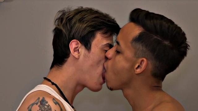 Young Latinos Sly and Giorgio are making out in bed, as they strip naked. It isn't long before Giorgio is giving Sly a blow job, and once he has the big stiff the horny bottom hops on for a raw ride.