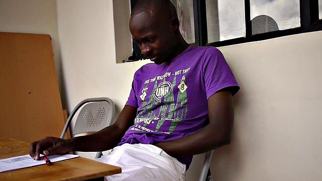 Amateur black twink jerking off after stripping