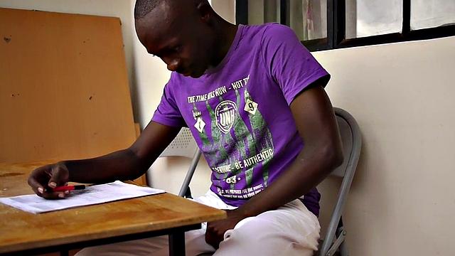 Amateur black twink jerking off after stripping