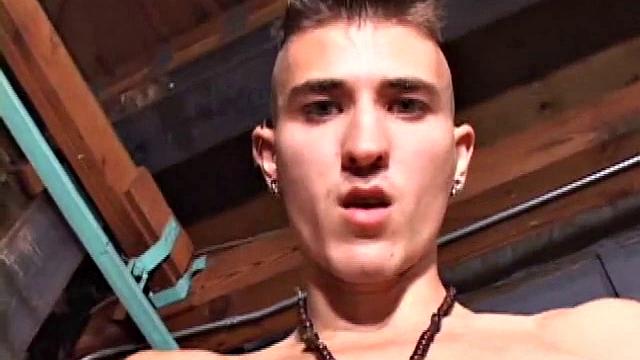 Tyler Ridgestone invites us to join him in a wank. With everyone watching, he strips down and starts to stroke his dick. After some serious stroking Tyler drops a big warm cum load from the rafters.