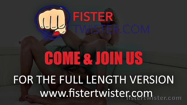 Fistertwister - Oiled hairy pussy fisting