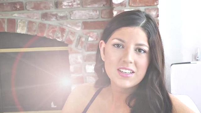 Ravishing brunette Miranda shows off her pink pussy.