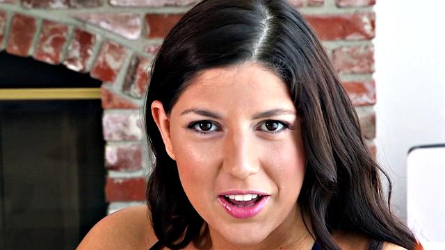 Ravishing brunette Miranda shows off her pink pussy.