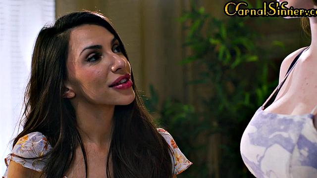 Sinful babe banged in asshole while sucking in 3some