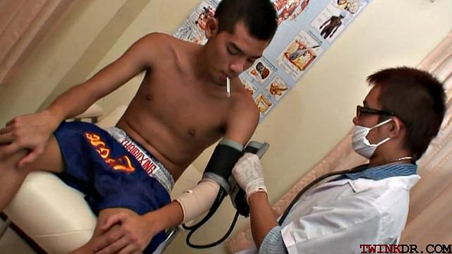 Asian patient doggystyled by doctor