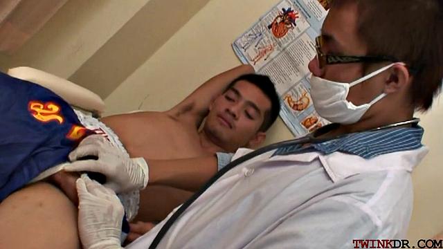 Asian patient doggystyled by doctor