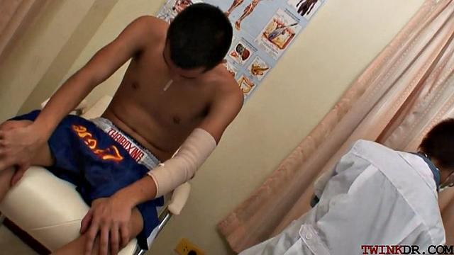 Asian patient doggystyled by doctor