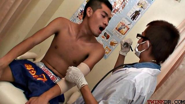 Asian patient doggystyled by doctor