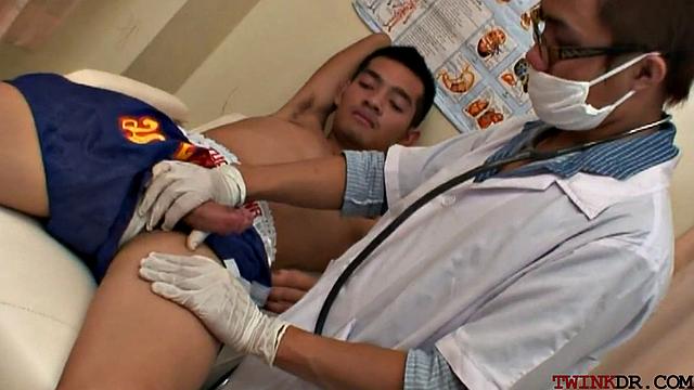 Asian patient doggystyled by doctor