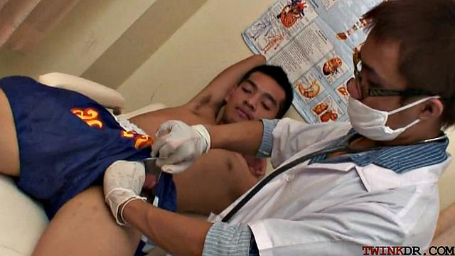 Asian patient doggystyled by doctor