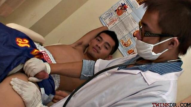 Asian patient doggystyled by doctor