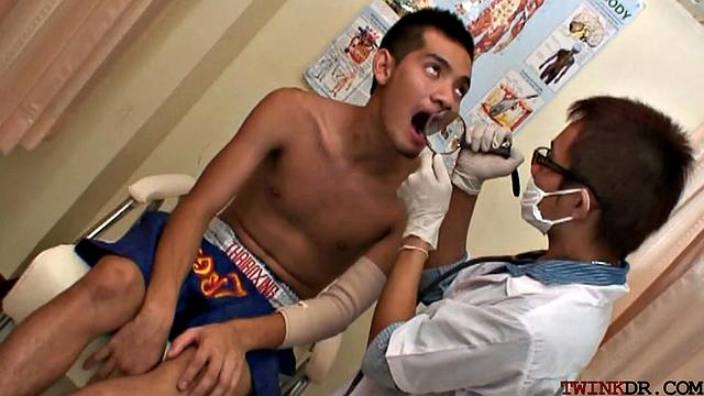 Asian patient doggystyled by doctor