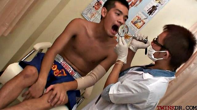 Asian patient doggystyled by doctor