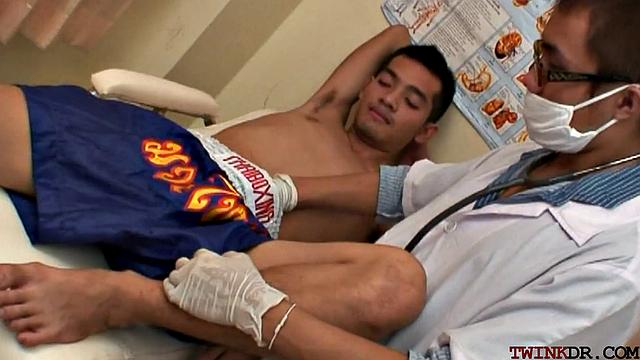 Asian patient doggystyled by doctor