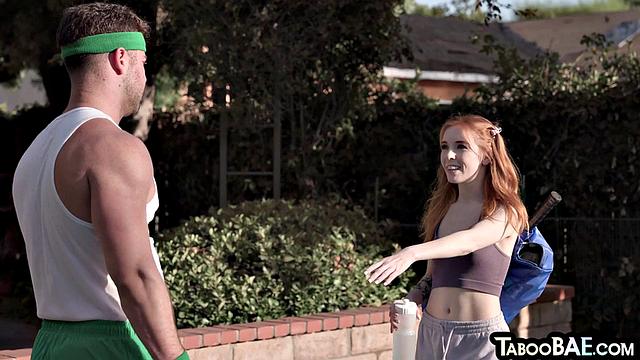 Petite ginger babe gets pussy destroyed